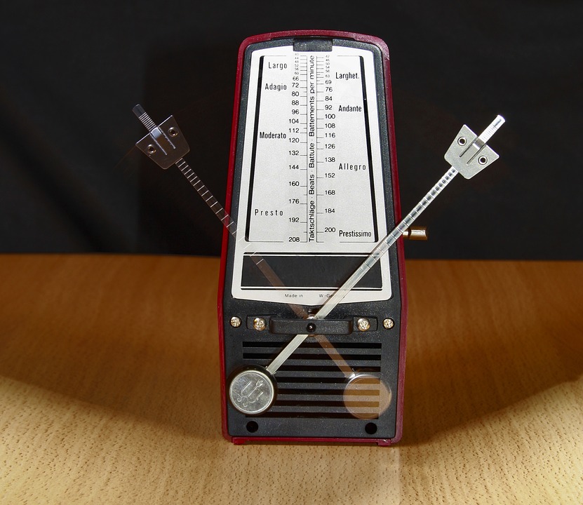 Metronome on a wood table
